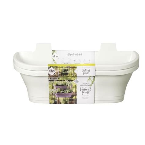 Jardinière balcon Corsica Vert Forest Large Set 2 Blanc ELHO