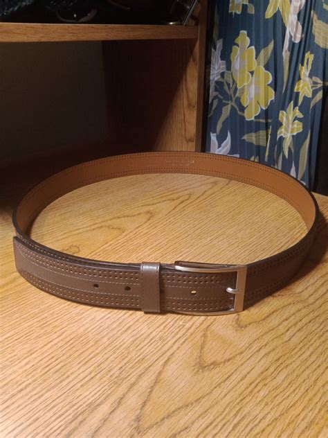Mens Belt Perforated Golf Belt Genuine Full Leather Gem