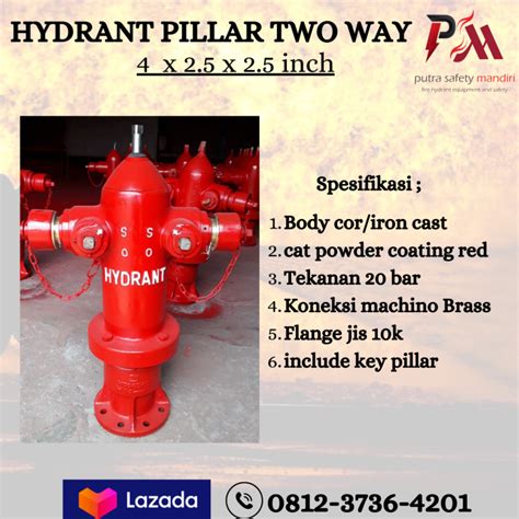 FIRE HYDRANT PILLAR ZEKI IRON CAST MACHINO 20 BAR JIS 10K 2 CABANG