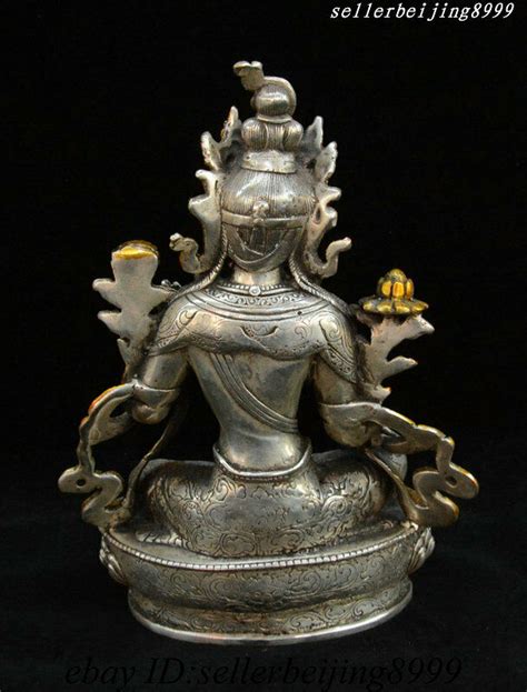 China Tibet Buddhism Bronze Green Tara Mahayana Enlightenment