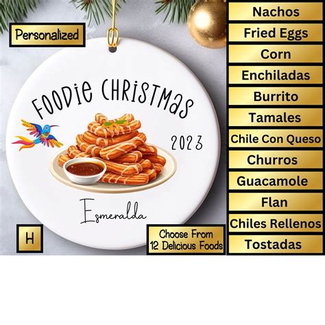 Personalized Mexican Food Ceramic Christmas Ornament T Custom