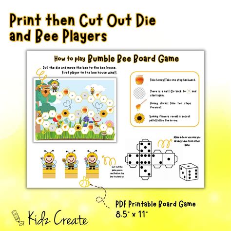 Board Game for Kids Printable Bumble Bee Board Game - Etsy