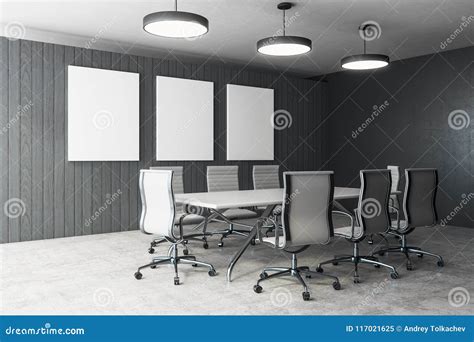 Modern Meeting Room With Poster Stock Illustration Illustration Of