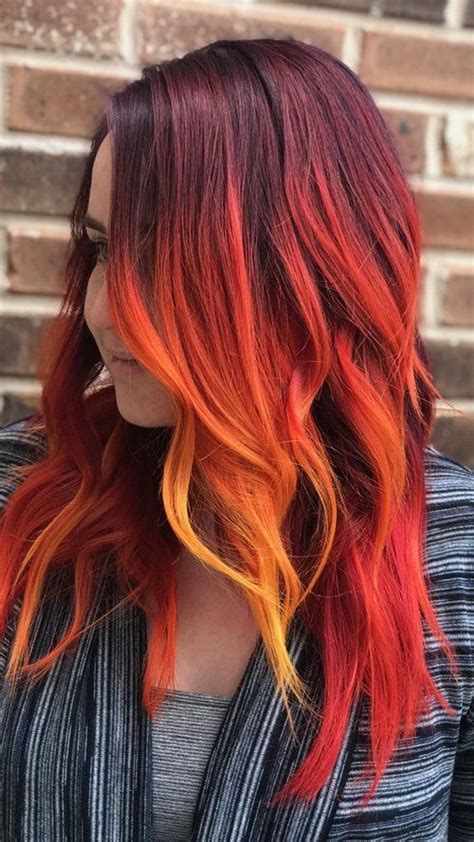 Red Color Melt Using Goldwell Elumen Elumen Hair Color Fire Hair