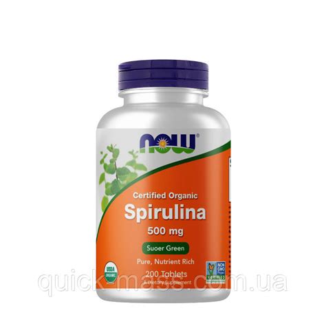 Спіруліна NOW Spirulina 500 mg 200 tab продаж ціна у Луцьку