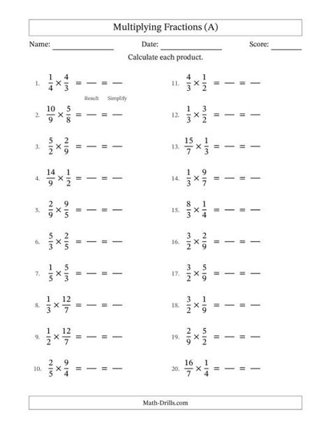 Multiplying Proper And Improper Fractions All Simplifying A