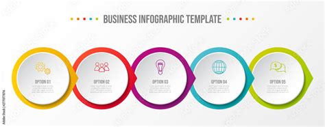 Colorful infographic with business icons. Vector Stock Vector | Adobe Stock