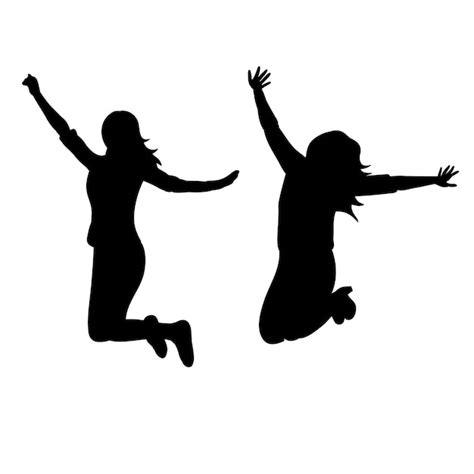 Premium Vector Silhouette Set Of Girl Jumping