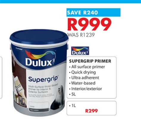 Dulux Supergrip Primer Water Based L Offer At Chamberlain