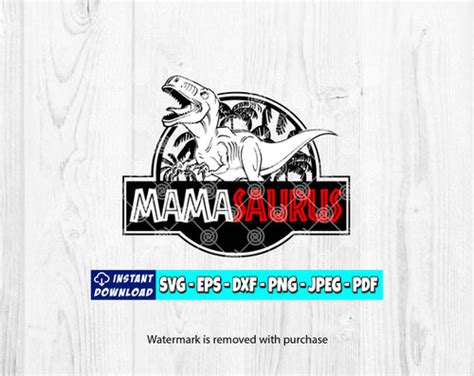 Mamasaurus Svg Jurassic Park Svg Dinosaur Mom Dinosaur Decal Mothers Day Blue82designs