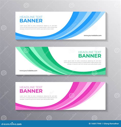 Business Banner Set Template Layout Design Cool Geometric Business