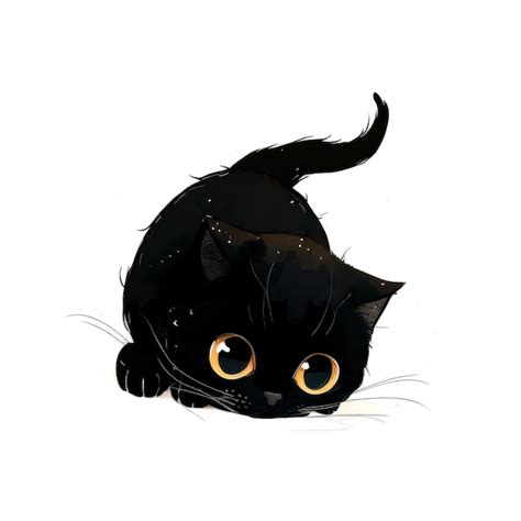 Premium Photo Black Cat Isolated On White Background Illustration