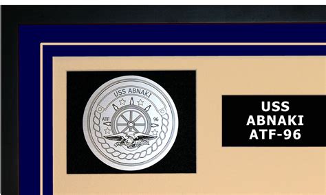 Uss Abnaki Atf 96 Framed Navy Ship Display Burgundy Navy Emporium