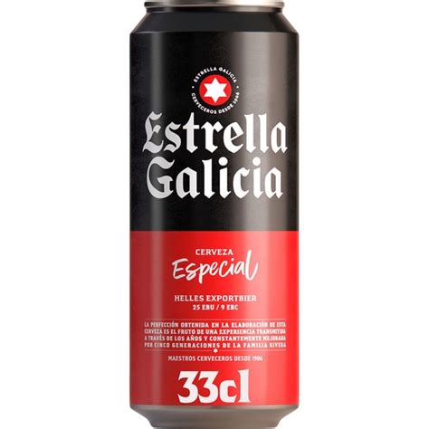 Cerveza Rubia Especial Lata 33 Cl ESTRELLA GALICIA Supermercado El