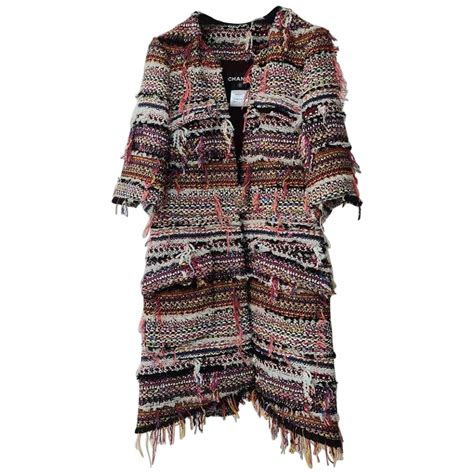 Chanel 06a Black Long Coat With Fur Collar At 1stdibs