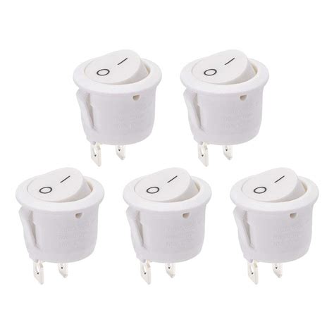 Buy Uxcell SPST Boat Rocker Switch Round White Toggle Switch For Boat