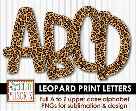 Leopard Print Alphabet for Sublimation & Design Animal Print - Etsy