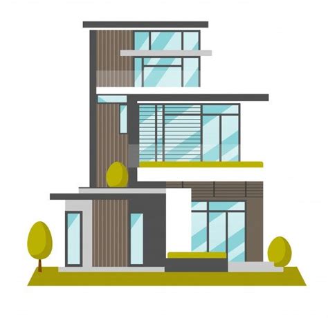 Dibujos animados de gran casa moderna | Vector Premium