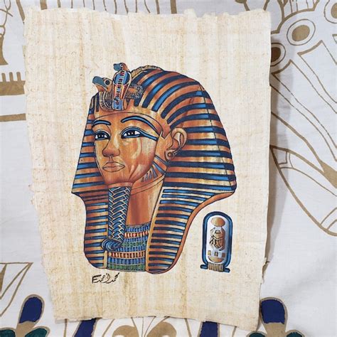 Ancient Egypt King Tut Papyrus Painting Egyptian Papyrus Etsy