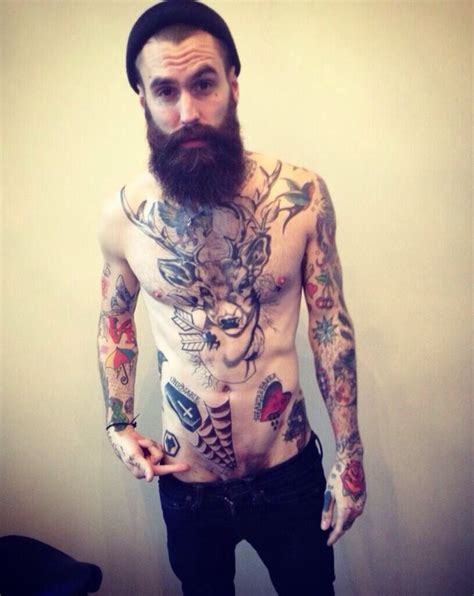 😍😍😍😍 Beard Model Tattoos Bearded Tattooed Men