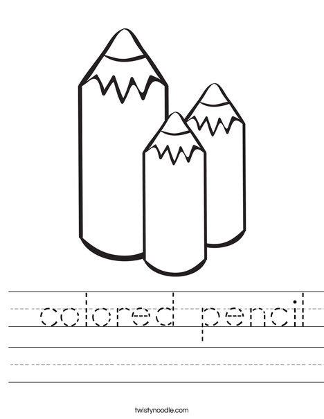 Colored Pencil Worksheet Twisty Noodle Coloring Pages Cool