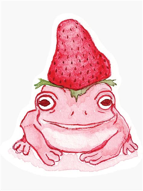 Strawberry Frog Sticker For Sale By Bekirar Redbubble