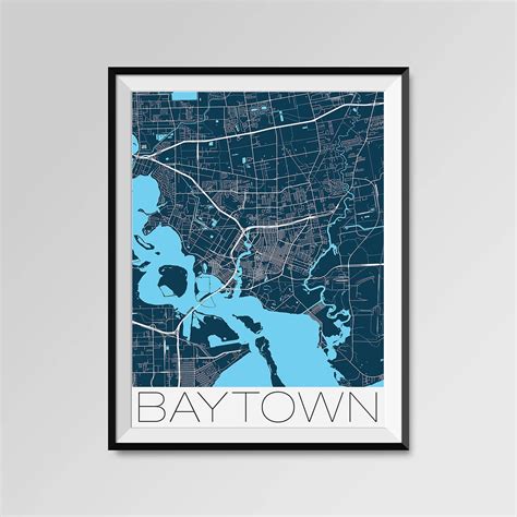 BAYTOWN Texas Map Baytown City Map Print Baytown Map Poster | Etsy