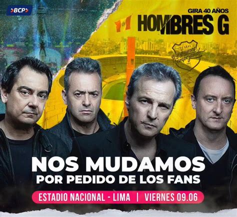 Concierto de los Hombres G se dará en el Estadio Nacional a pedido de