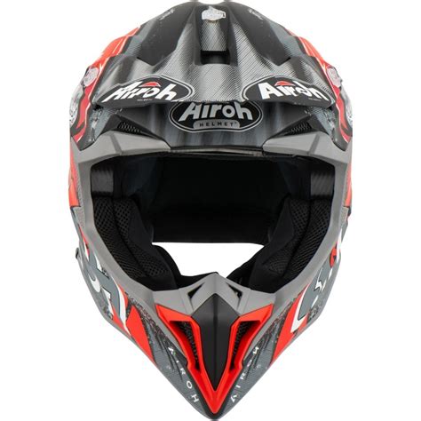 Capacete Airoh Wraap Alien Vermelho Fosco Grid Motors