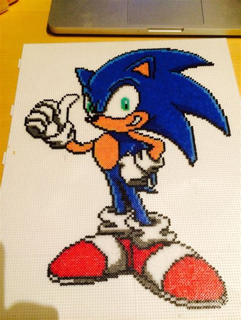 Sonic the Hedgehog Perles hama Activité noël Dessin pixel