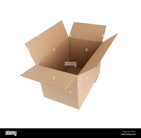 Cardboard Box Open Isolated On White Background Stock Photo Alamy