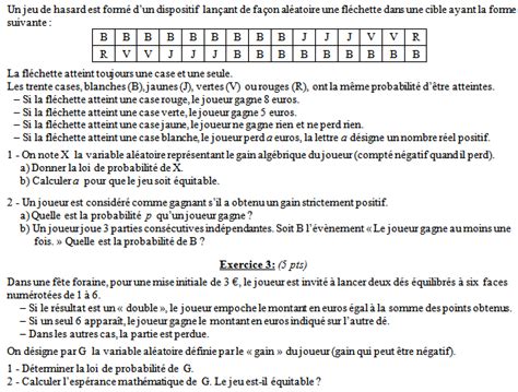 Exercices Corrig S Sur Les Variables Al Atoires En Premi Re S