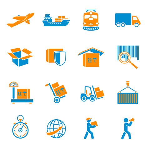 Shipping Delivery Icons Set Vector Art At Vecteezy