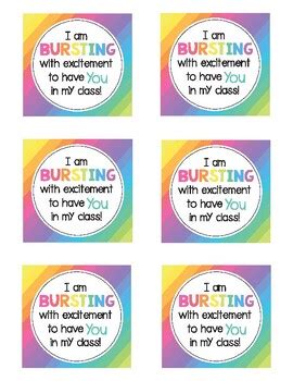 Back To School Printable Bursting With Excitement Tags By Kimberly Jensen