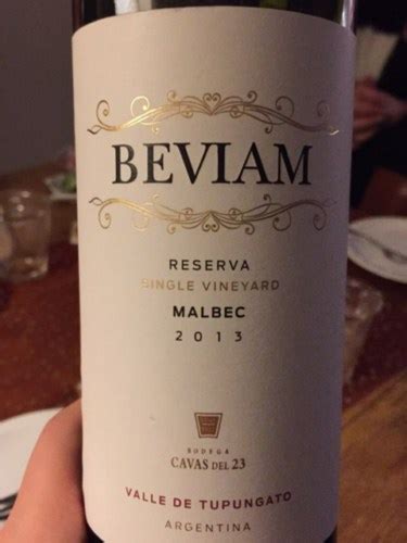 2013 Cavas Del 23 Beviam Reserva Single Vineyard Malbec Vivino US