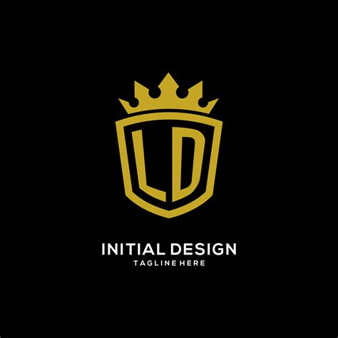 Initial LD Logo Shield Crown Style Luxury Elegant Monogram Logo Design