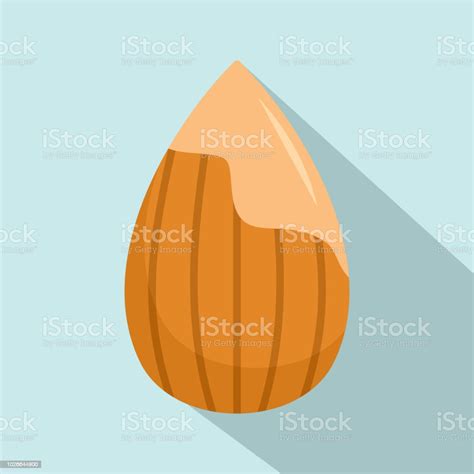 Almond Icon Flat Style Stock Illustration Download Image Now Almond