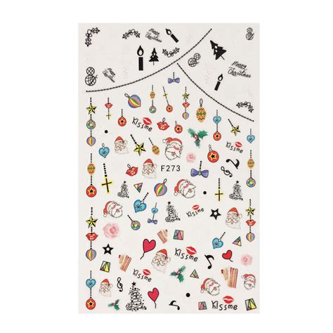 Merry Christmas Nail Art Christmas Nail Stickers (3 sheets) – allydrew