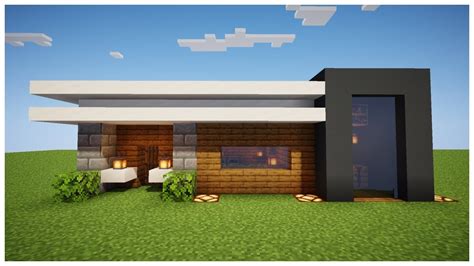 Minecraft Modern Starter House Tutorial How To Build A Small Modern