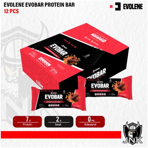 Jual Evolene Evobar 1 Box Isi 12 Sachet Protein Bar Snack Sehat