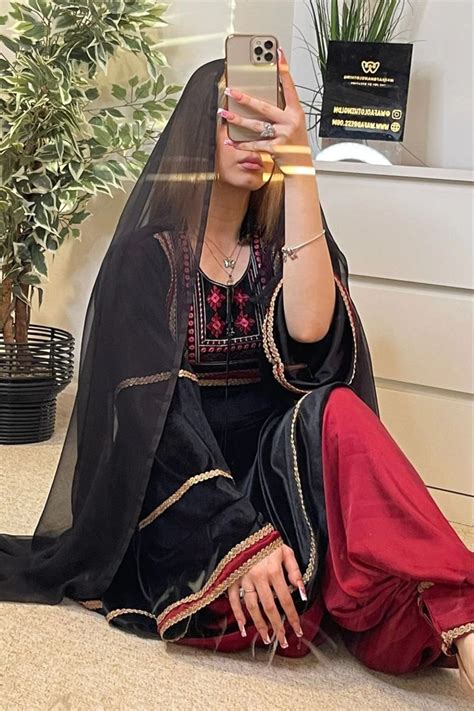 Afghan Culture Black Dress With Maroon Afghani Shalwar