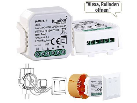 Luminea Home Control Rollo Steuerung Er Set Wlan Unterputzmodule F R