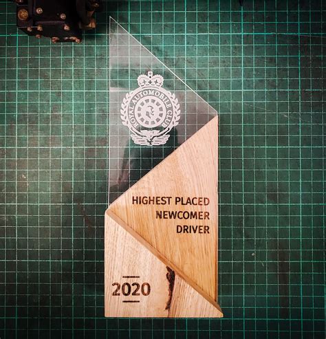 Personalised Wooden Acrylic Trophy Award Personalized Bespoke Etsy