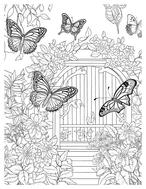 Beautiful Butterfly Garden Coloring Pages