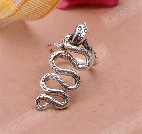 Silver Snake Ring Adjustable Snake Ring Serpent Ring Silver Serpent