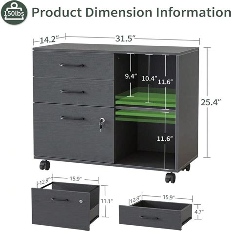 Fezibo Drawer Mobile File Cabinet Lateral Filing Cabinet With Lock