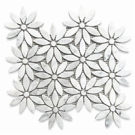 Buy Stone Center Online Carrara White Marble Daisy Field Flower