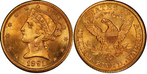 1891 CC 5 Regular Strike Liberty Head 5 PCGS CoinFacts