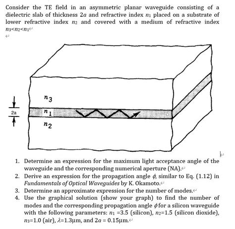 Solved Consider The TE Field In An Asymmetric Planar Chegg