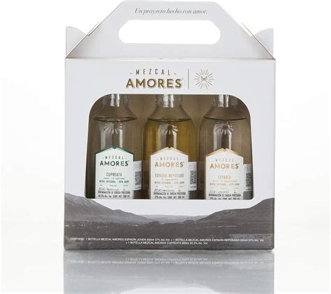 Empaque Especial Tripack Mezcal Amores EspadÍn 200ml Reposado 200ml